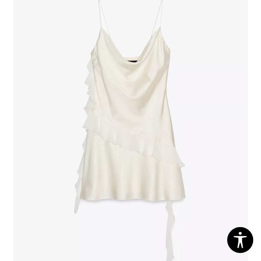 ZARA Sparkly ruffled short dress